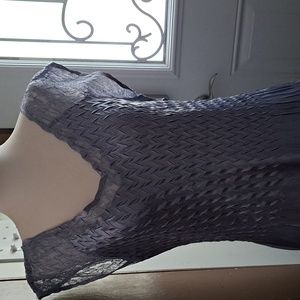 Komarov ombre tea length gown with matching wrap. Worn once for son's wedding.